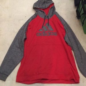 Red and Grey Adidas hoodie